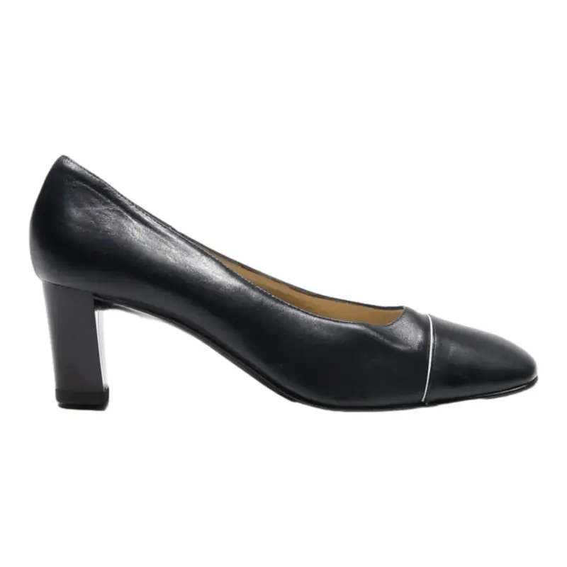 BALDININI Court Heels Black Leather Womens UK 6.5