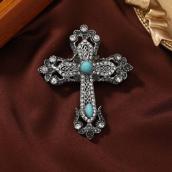 Retro Alloy Rhinestone Brooch Pins for Backpack Clothes