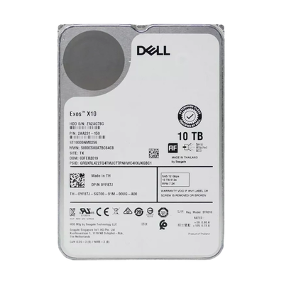 YF87J Dell 10TB 12Gb/s SAS 7200 3.5-Inch Hard Drive