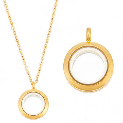 DIY Blank Floating Charm Necklace Making Kit