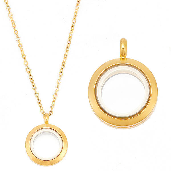 DIY Blank Floating Charm Necklace Making Kit