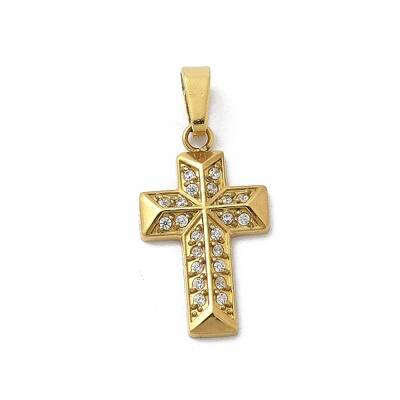 Ion Plating(IP) 304 Stainless Steel Micro Pave Cubic Zirconia Pendants