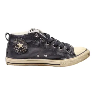 CONVERSE High Top Trainers Black Leather Boys UK 4
