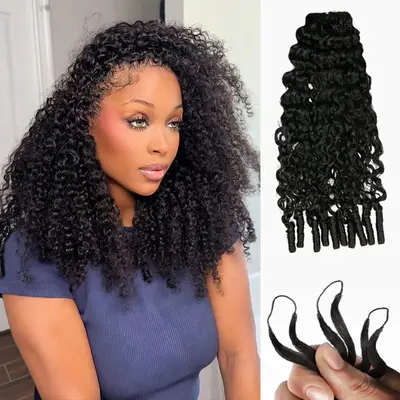 Burmese Curly Crochet Hair Extension Pre-Separated Feather Soft