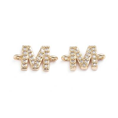 Brass Micro Pave Cubic Zirconia Links Connectors