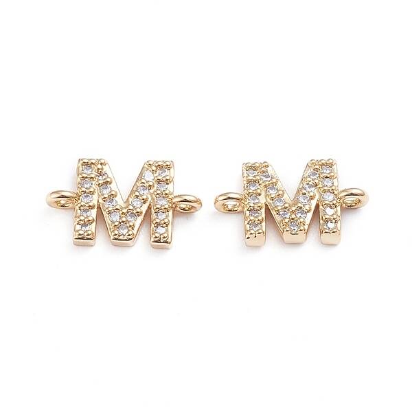 Brass Micro Pave Cubic Zirconia Links Connectors