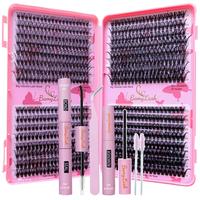Individual False Eyelashes with Bond & Sealing & Lash Remover & Brush & Tweezers, 1 Box Natural Look Eyelash Extensions, Self...