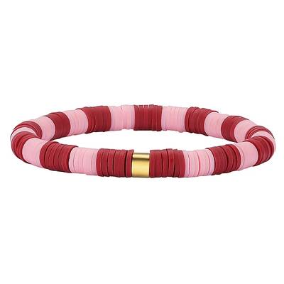 Polymer Clay Heishi Surfer Stretch Bracelet with 304 Stainless Steel Beaded