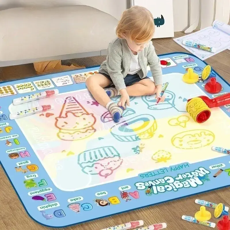 Magic Water Painting Mat, 1 Set Magic Water Painting Mat with Accessories, Educational Drawing Toy for Boys & Girls