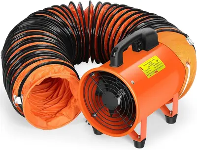 Rengue 8 Inch Utility Blower Exhaust Fan with 24.6 FT Hose, 3300 r/min High Velocity Extraction and Ventilation Fan Low Noise...