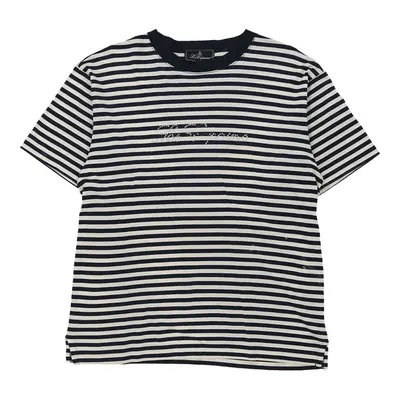 Les Copains Striped T-Shirt - Medium Navy Cotton