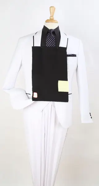 Royal Diamond Men's 3 Piece Slim Fit Fashion Suit Black Piping