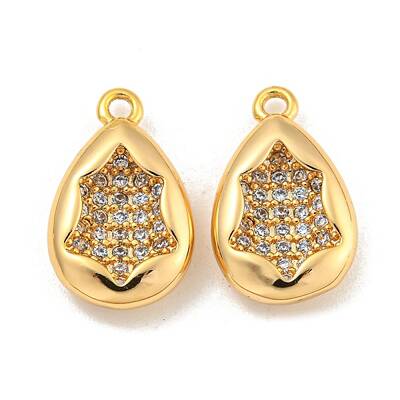 Brass Micro Pave Clear Cubic Zirconia Pendants
