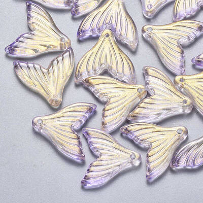 Transparent Spray Painted Glass Pendants