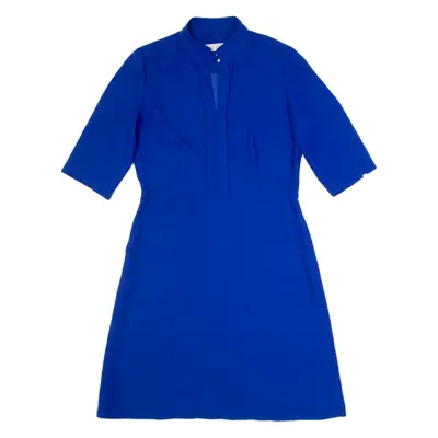 HOBBS LONDON Womens Fit & Flare Dress Blue Short Sleeve Knee Length UK 10