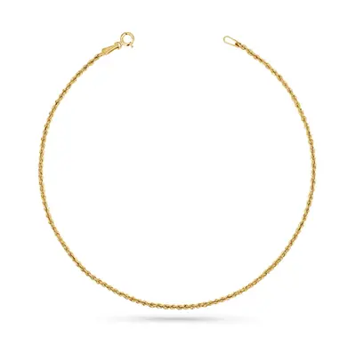 Sterling Silver with Yellow Gold Plated Dainty Rope Chain Anklet 1.7mm