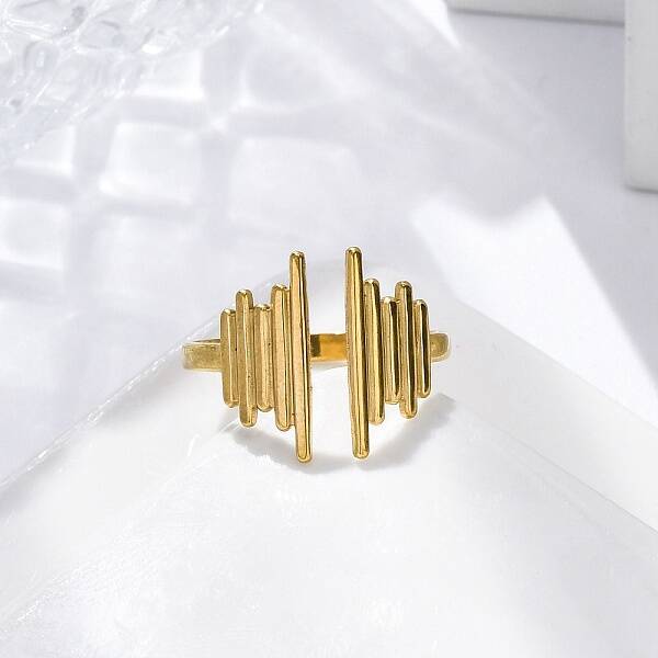 304 Stainless Steel Open Cuff Rings for Women