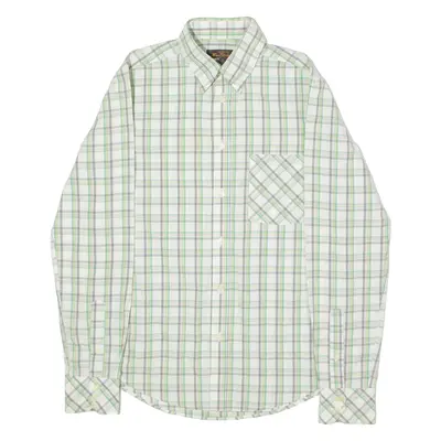 BEN SHERMAN Mens Shirt Grey Check Long Sleeve S