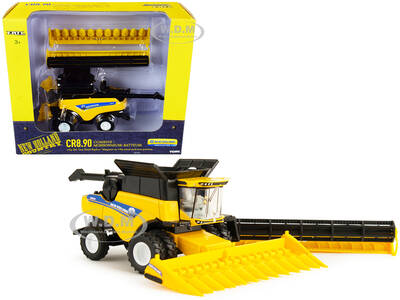 New Holland CR8.90 Combine Yellow with Corn Head and Draper Head \