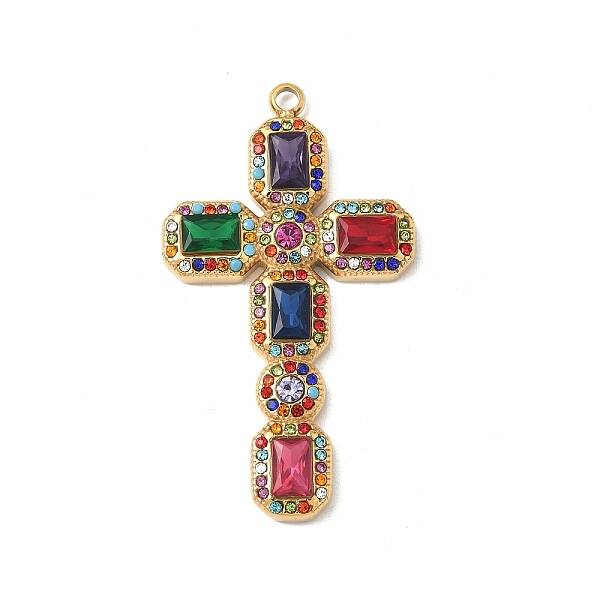 304 Stainless Steel Rhinestone Pendants