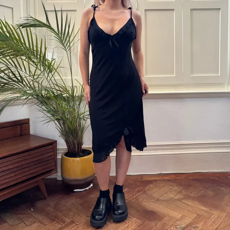 Max & Co Mini Dress - Large Black Viscose Blend