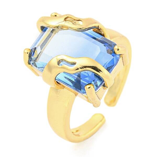304 Stainless Steel Cubic Zirconia Open Cuff Ring for Women