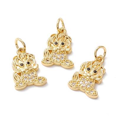 Brass Micro Pave Clear Cubic Zirconia Pendants