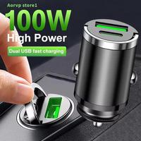 100W Mini Car Charger with Dual USB Ports – Compact Cigarette Lighter Fast Charging Adapter for Smartphones, Tablets & GPS ...