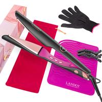 LANDOT New 3in1 Hair Curler Straightener Waver with Negative Ions Fast styling tool with ceramic plates and LED display,Curli...