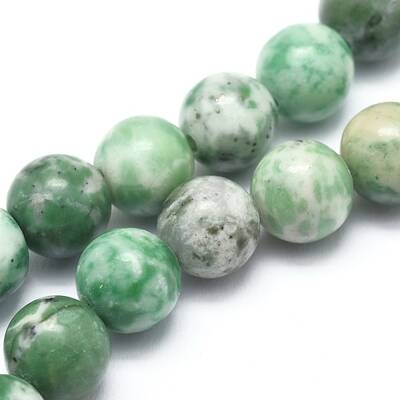 Natural Green Spot Jasper Beads Strands