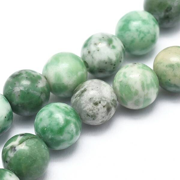 Natural Green Spot Jasper Beads Strands