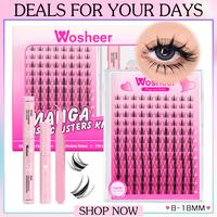 Wosheer Matte Kit US STOCKING Wide Ultra-thin Invisible Lash Band Manga and Wet Look Beginner Friendly Waterproof Lash bond F...