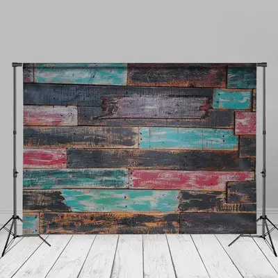 Shabby Discolored Wood Wall Floor Backdrop For Photo - Aperturee