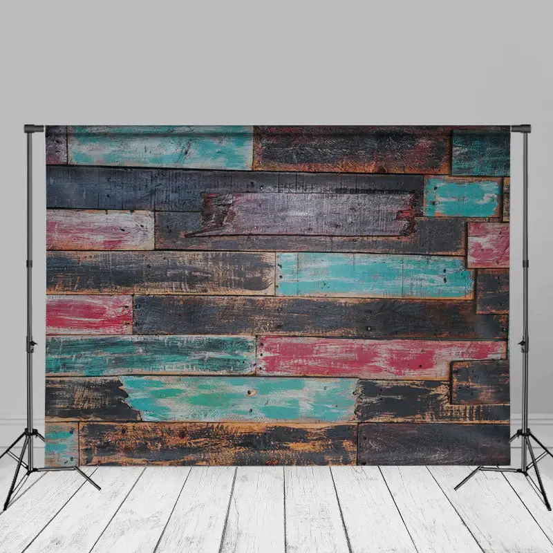 Shabby Discolored Wood Wall Floor Backdrop For Photo - Aperturee