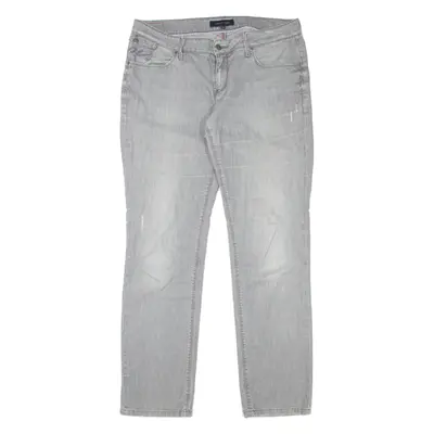 TOMMY HILFIGER Womens Jeans Grey Regular Straight Denim Stone Wash W33 L32
