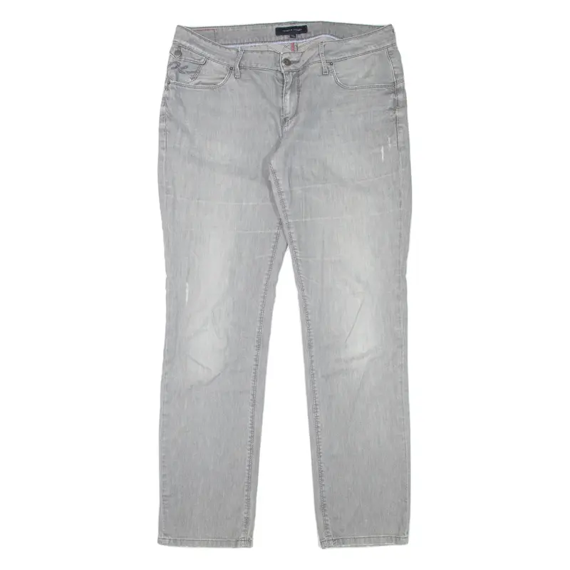 TOMMY HILFIGER Womens Jeans Grey Regular Straight Denim Stone Wash W33 L32