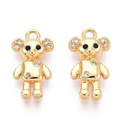 Brass Micro Pave Clear Cubic Zirconia Pendants
