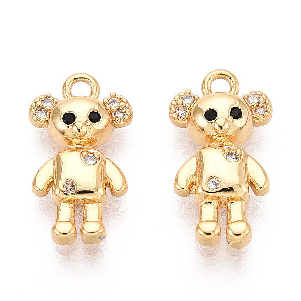 Brass Micro Pave Clear Cubic Zirconia Pendants