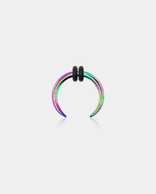 8-16G Cresent Horseshoe Septum Ring - Rainbow / 16G/1.2mm / 8mm