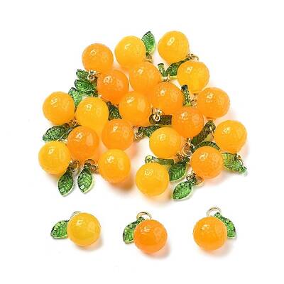 Dyed Natural Agate Orange Charms