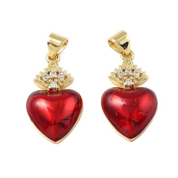 Brass Micro Pave Clear Cubic Zirconia Pendants