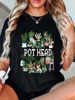 100% Cotton Plant Lover And Gardener: Pot Head Succulent Short Sleeve T-Shirt