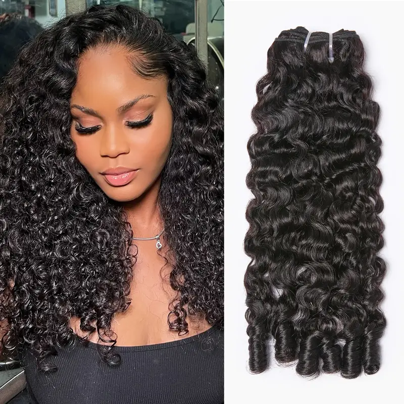[Wequeen] Burmese Curly Hair Bundles 100% Human Hair 14-26 Inches Natural Curls for Black Queens Quick Weave & Glue-In Fulani...