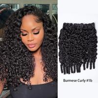 [Wequeen] Burmese Curly Hair Bundles 100% Human Hair 14-26 Inches Natural Tight Curls for Black Queens Quick Weave & Glue-In ...