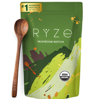 RYZE Mushroom Matcha, USDA Organic with 6 Adaptogenic Mushrooms and Ceremonial-Grade Japanese Matcha for Energy, Focus, Diges...