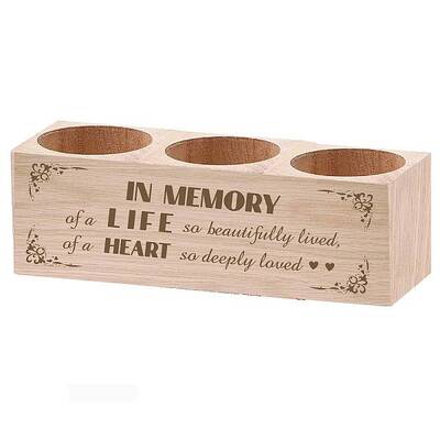 3 Hole Wood Candle Holders