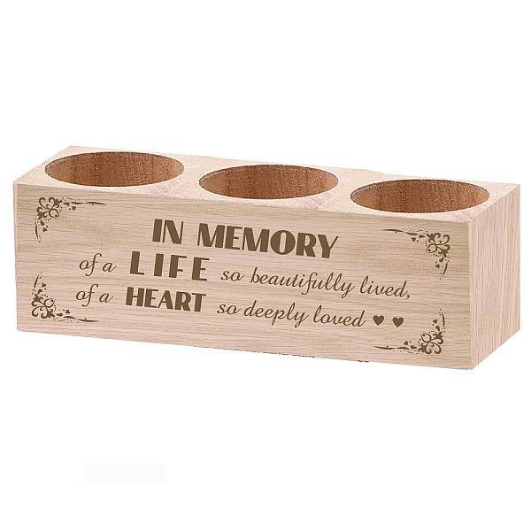 3 Hole Wood Candle Holders