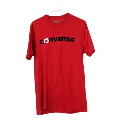 Converse Spellout T-Shirt - XS Red Cotton