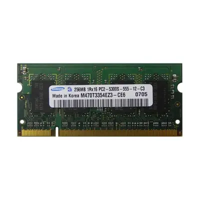 Samsung M470T3354EZ3-CE6 | 256MB DDR2-667MHz PC2-5300 Non-ECC Unbuffered SODIMM CL5 1Rx16 1.8V 200-Pin Memory Module