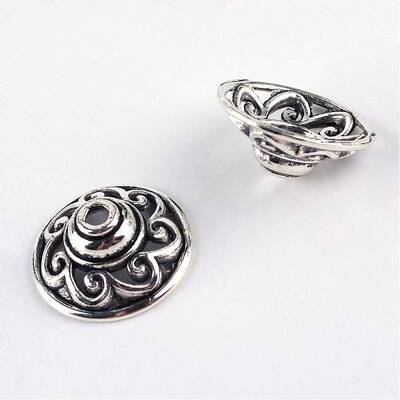 Tibetan Style Alloy Bead Caps